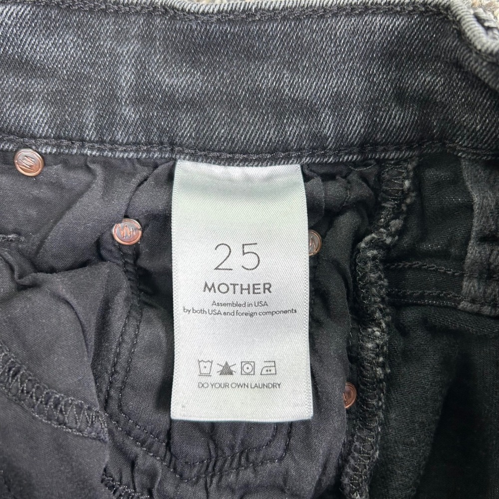 Mother The Swooner Ankle Jeans‎ Cat Got Your Tongue Faded Black Skinny Womens 25 - Picture 8 of 15